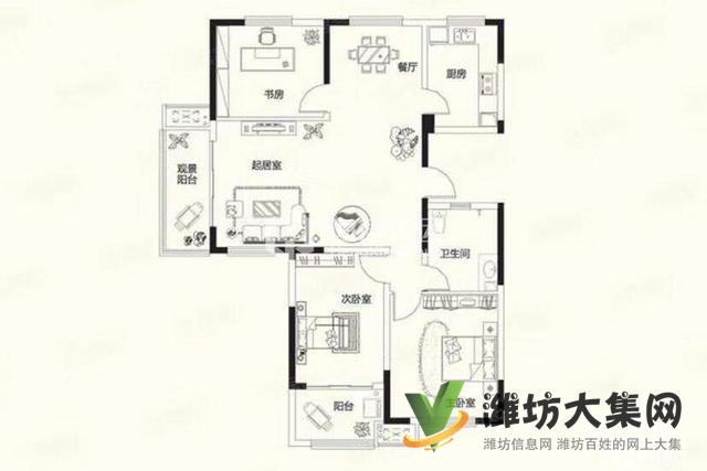 特價房！首付僅需10萬 濰城區政府旁電梯洋房134